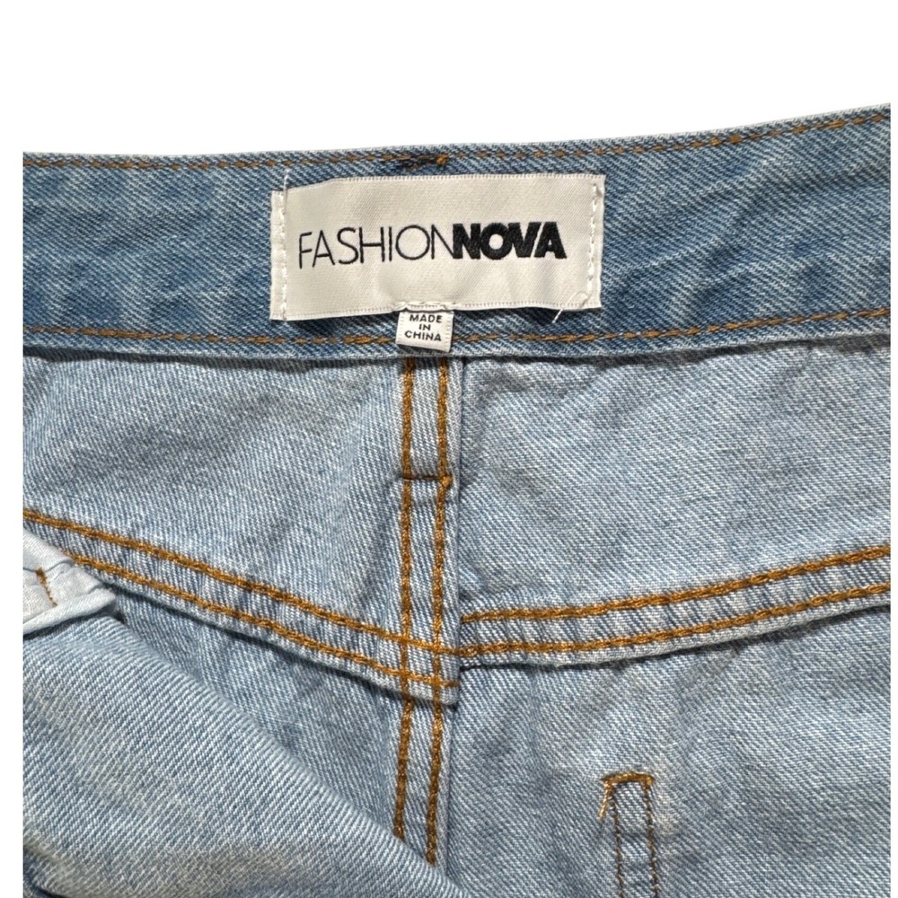Women's Oversized Denim Cargo Light Wash Blue Jeans Pants Size 9 Cotton NWOT - Picture 7 of 9